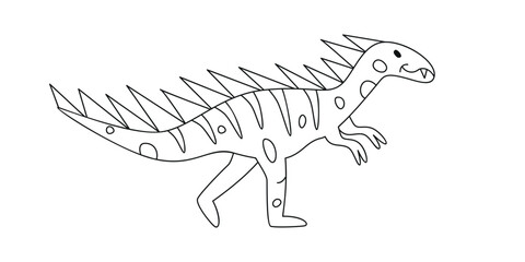 Hand drawn linear vector illustration of hypsilophodon dinosaur