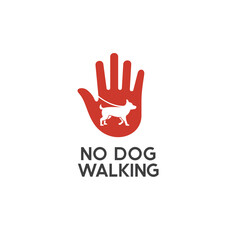 symbol of no dog walking area, no dog walking signage.
