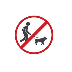 symbol of no dog walking area, no dog walking signage.