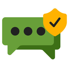 Chat protection icon in flat style, use for website mobile app presentation