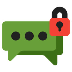 Chat protection icon in flat style, use for website mobile app presentation