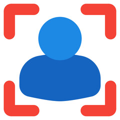 Face recognition icon in flat style, use for website mobile app presentation