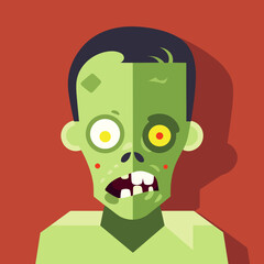 zombie fantasy avatar minimalistic flat vector art symbol / logo, calm pastel colours