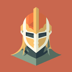knight paladin fantasy avatar minimalistic flat vector art symbol / logo, calm pastel colours