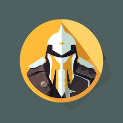 knight paladin fantasy avatar minimalistic flat vector art symbol / logo, calm pastel colours
