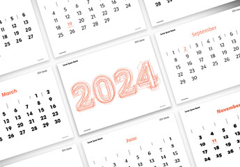 Fototapeta 2024 Typography Calendar obraz