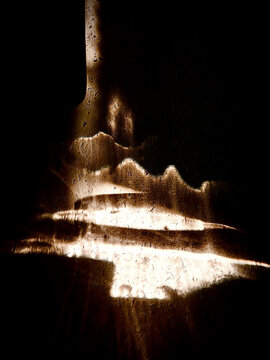 the beer reflection on the wall