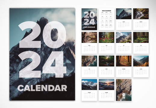 2024 Wall Calendar With Landscape Pictures A3