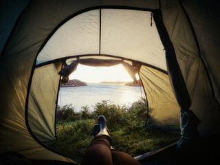 camping in nature with great view