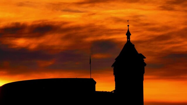 The Munot Castle of Schaffhausen in Sunrise in Switzerland.