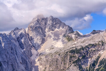 View from Slemenova špica (1911 m) in the Julian Alps (Slovenia) to Jalovec (2643 m).