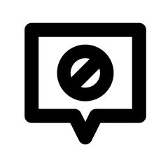 square chat bubble with banned icon