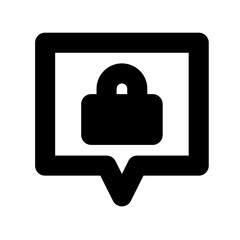 square chat bubble with padlock