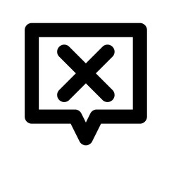 Obraz premium square chat bubble with cross icon