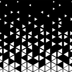 Seamless White to Black Color Transition Triangle Halftone Gradient Pattern. Abstract Geometric Background Design.