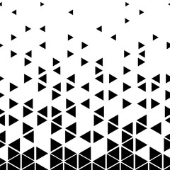 Seamless White to Black Color Transition Triangle Halftone Gradient Pattern. Abstract Geometric Background Design.
