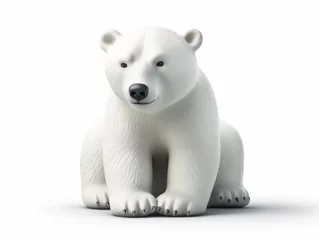 Foto op Canvas White polar bear isolated on a white background Created with Generative AI technology © Denis Darcraft