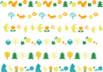 北欧風イラストの罫線素材セット