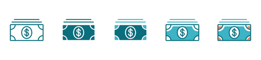 money dollar bundle icon line vector salary payment illustrations for a business app or web template interface design