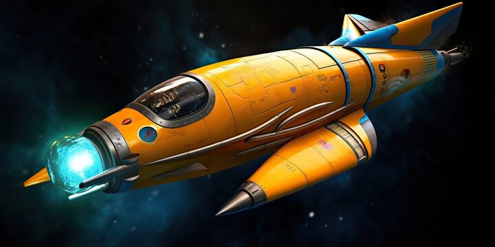 AI Generated. AI Generative. Space rocket shuttle galaxy exploration cosmos adventure. Graphic Art