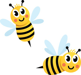 Cute Bee Vector Illustration