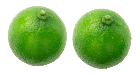 Lime with lime has water drop isolated on white background , clipping path.
