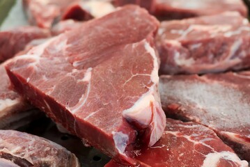Top view image of fresh beef meat. Food concept