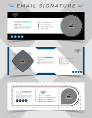 Email signature template design for any business. Professional corporate email signature vector template layout in minimal style.