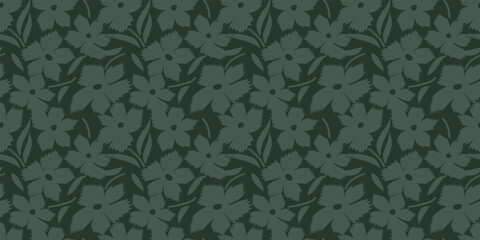 Floral illustration background. Seamless pattern.Vector. 花のイラストパターン