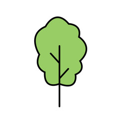 Flat tree icon. Cartoon tree. Vector. illustration.