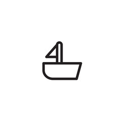 Beach Sea Ship Outline Icon