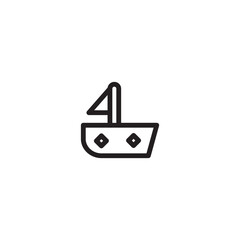 Beach Sea Ship Outline Icon
