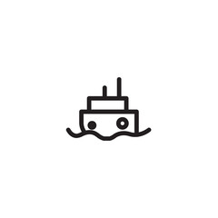 Beach Sea Ship Outline Icon