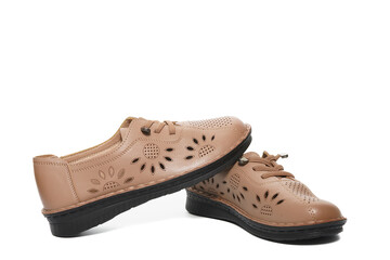 brown boots isolated on white background