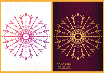 Luxury mandala art circle round shapes color vector floral style background.