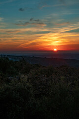 Tramonto visto dal territorio di Sorradile, provincia di Oristano, Sardegna
