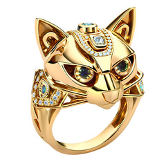 golden ring with diamonds