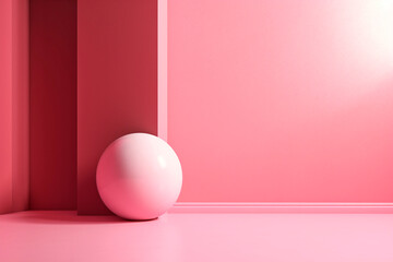 Pink ball in a pink room created with Generative AI technology