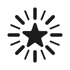 Star icon with a shining presence. A captivating icon depicting a star with distinct points and a radiant glow, representing brilliance, success, and celestial beauty.