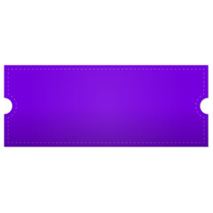 Blank Purple ticket and coupon with dashed line