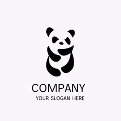 Panda Flat Company Logo Vector