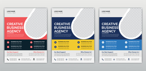 Creative business agency flyer template design . marketing, business proposal, promotion, advertise, publication, cover page. marketing social media post template.
