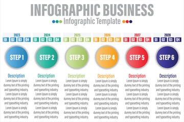 Obraz premium Vector Infographic design with Six 6 options or Six 6 steps. process diagram, flow chart, info graph, Infographics for business concept, presentations