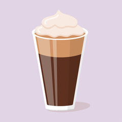 Delicious cup of coffee. Cappuccino latte glace frappe mocha. Drink vector illustration design.