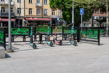 Electric scooter parking