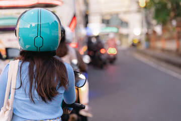 traffic jam on Bali road Bali, Indonesia A large number of motorcycles creates traffic jams on the island