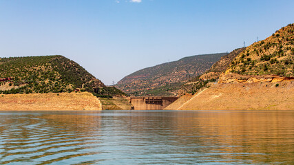 Beautiful scape of Bin El Ouidane dam in the Benimellal region in Morocco