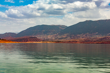 Beautiful scape of Bin El Ouidane dam in the Benimellal region in Morocco