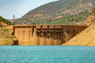 Beautiful scape of Bin El Ouidane dam in the Benimellal region in Morocco