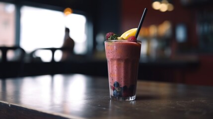 Commercial shot of smoothie on table